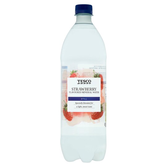Tesco Strawberry Still Flavoured Water 1Ltr Tesco Groceries