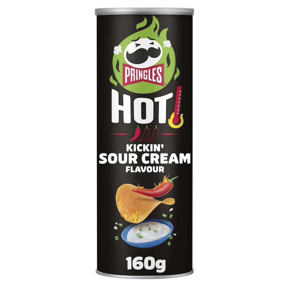 Pringles Hot Kickin' Sour Cream Flavour Crisps 160g