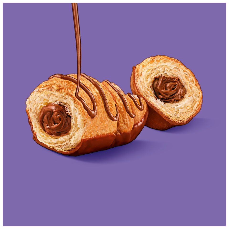 Obrázek 1 pro produkt Milka Choco croissant s náplní s mléčnou čokoládou máčené v mléčné čokoládě zdobené mléčnoučoko 50 g