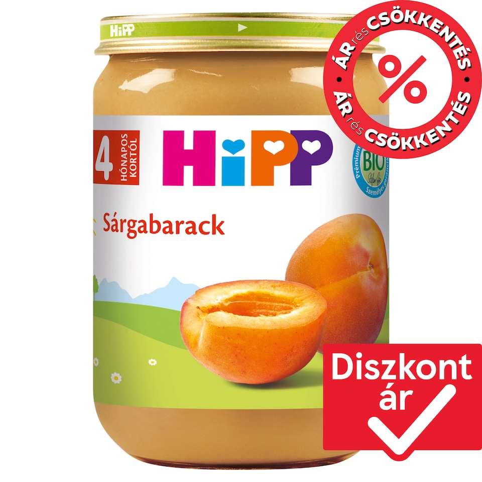 HiPP bio sárgabarack bébidesszert 4 hónapos kortól 190 g