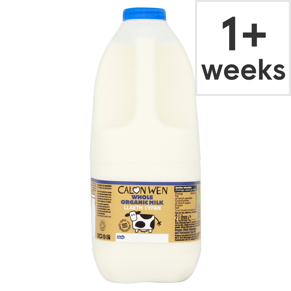 Calon Wen Organic Whole Milk 2 Litres