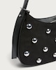 image 2 of SACHA Faux Suede Studded Shoulder Bag in Black