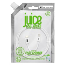 Juice Apple Lightning - Type C 2m Charging Cable White