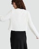 image 3 of F&F Sequin Faux Velvet Bow Jacket in Cream