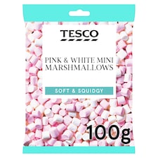 Tesco Pink & White Mini Marshmallows 100G