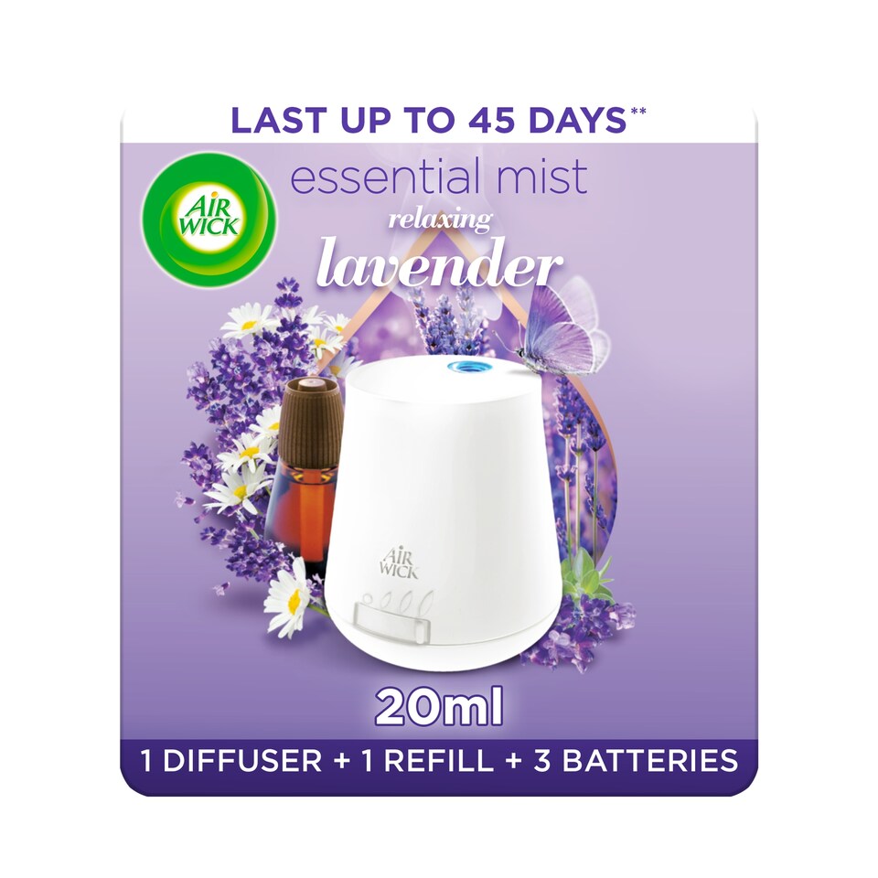 Airwick Air Freshener Essential Mist Aromatherapy Lavender Kit 20Ml