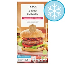 Tesco Beef Burgers 8 Pack 454G