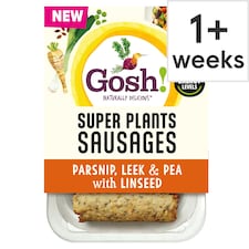 Gosh! Super Plants Parsnip, Leek & Pea with Linseed Sausages 210g