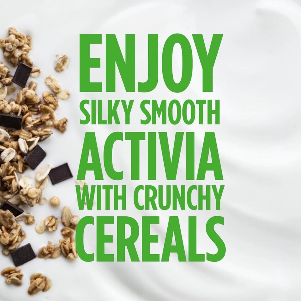image 1 of Activia Fibre Natural Yoghurt & Dark Chocolate Granola Breakfast Pot with Spoon 165g