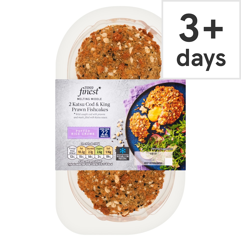 Tesco Finest Melting Middle 2 Katsu Cod & King Prawn Fishcakes 290g