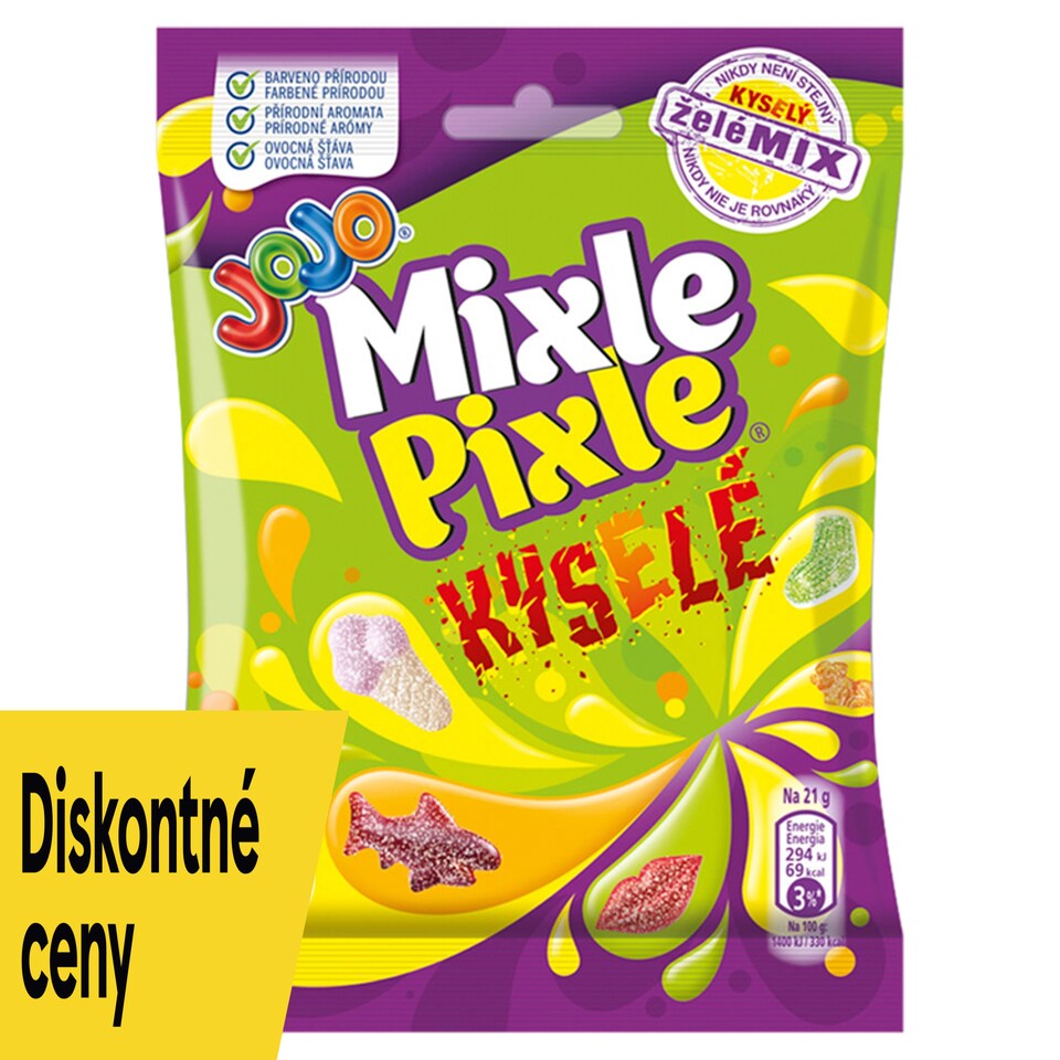 JOJO Mixle Pixle Kyslé želé cukríky s ovocnými príchuťami 80 g