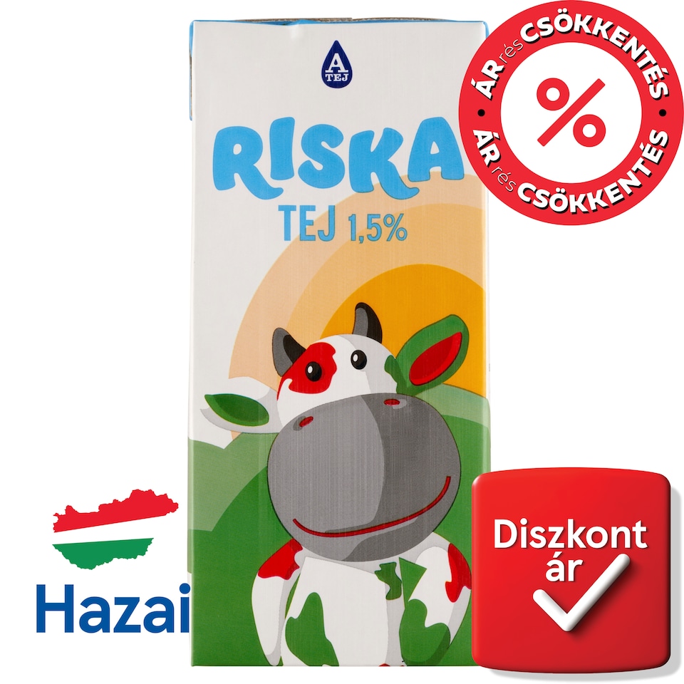 Riska UHT zsírszegény tej 1,5% 1 l  1. kép