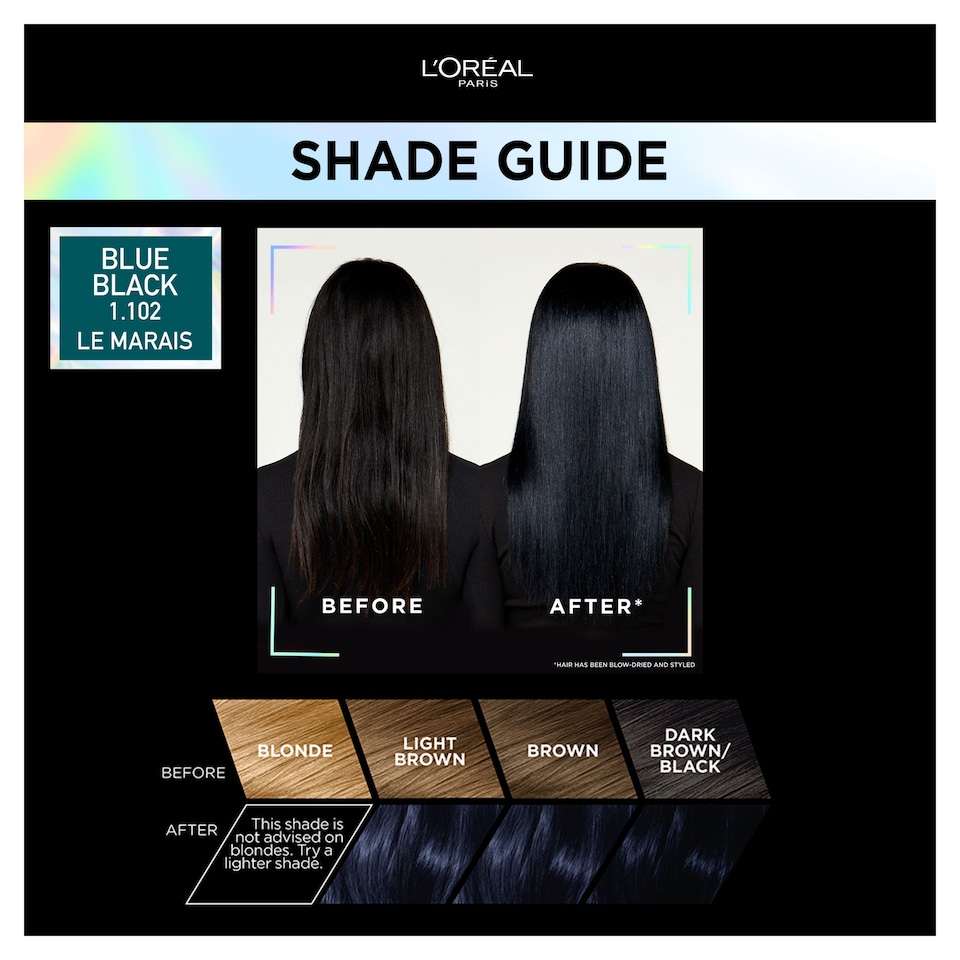 image 1 of L'Oreal Paris Preference Vivids 1.102 Blue Black Permanent Hair Dye