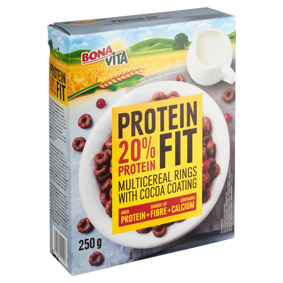 Bona Vita Protein Fit proteinové obilné kroužky s kakaem 250g