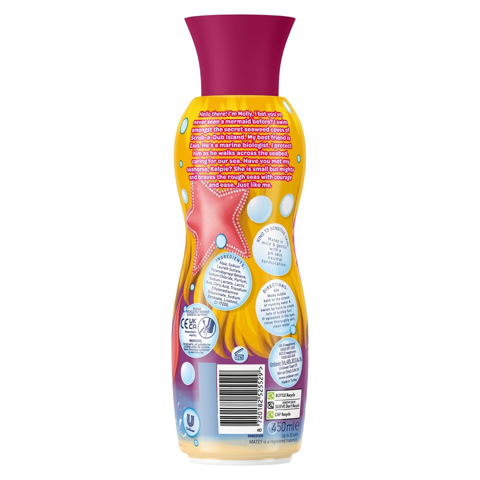 image 1 of Matey Molly Mermaid Bubble Bath 450Ml