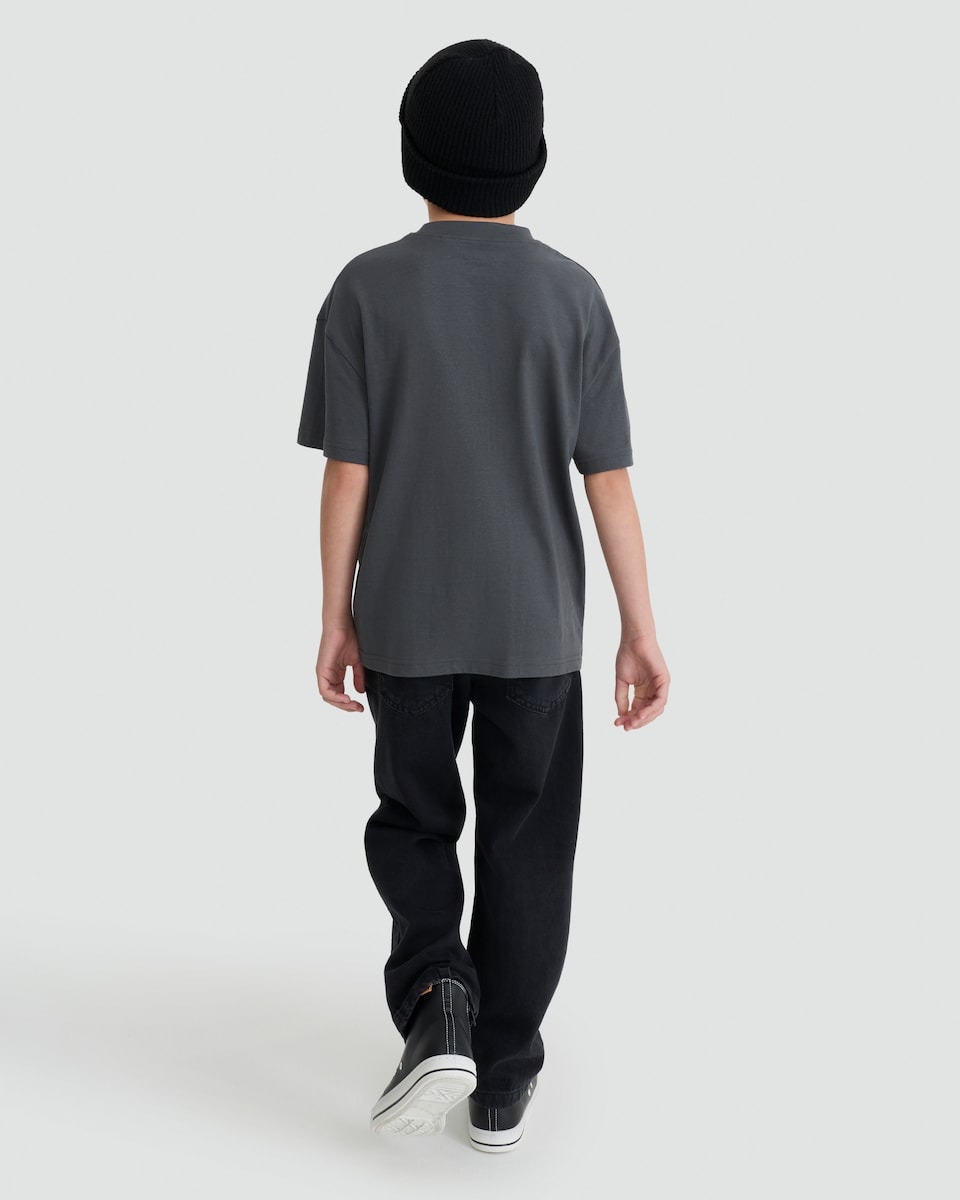 image 1 of Frankenstein Print Pure Cotton Short Sleeved T-Shirt in Grey