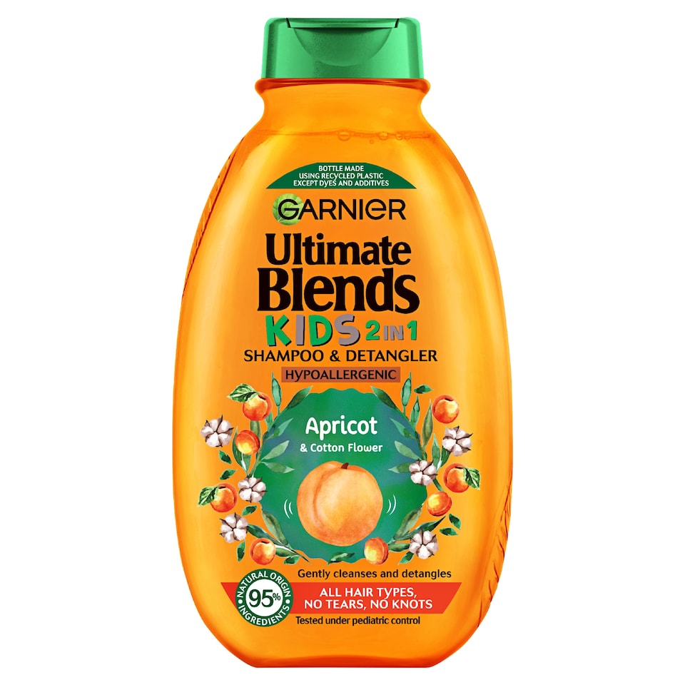 image 1 of Garnier Ultimate Blends Kids 2 In 1 Apricot Shampoo 250Ml