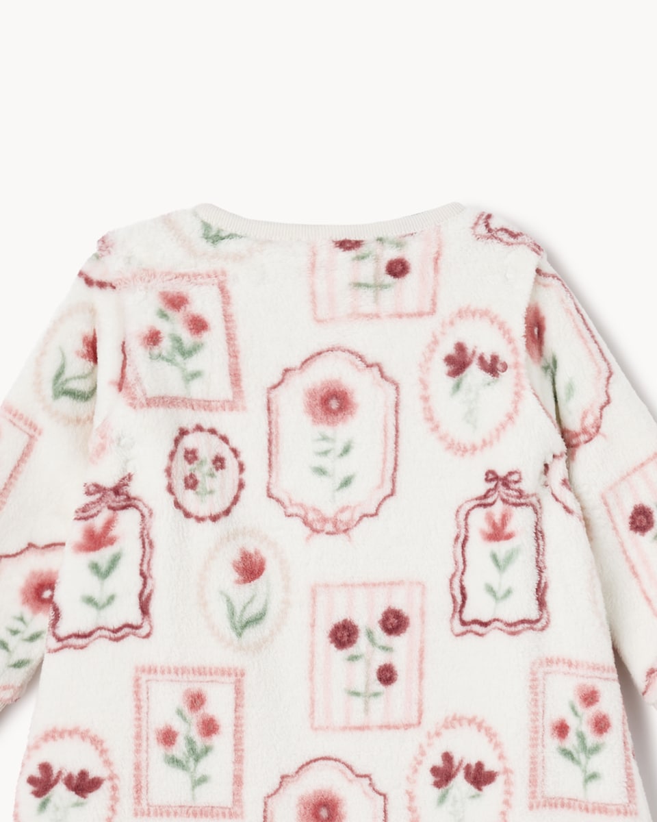 image 1 of F&F Baby Floral Long Sleeved Fleece 1.5 Tog Sleeping Bag in Pink