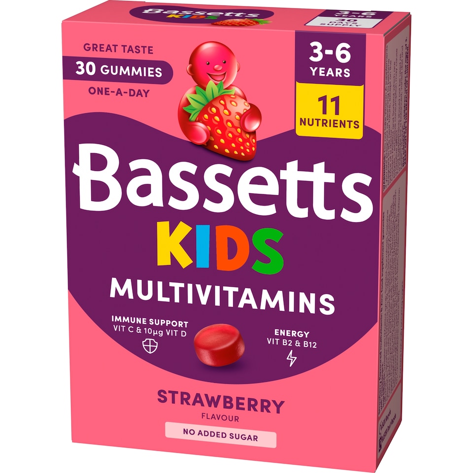 image 1 of Bassetts Kids Multivitamin, 3-6 years Strawberry Gummies x 30