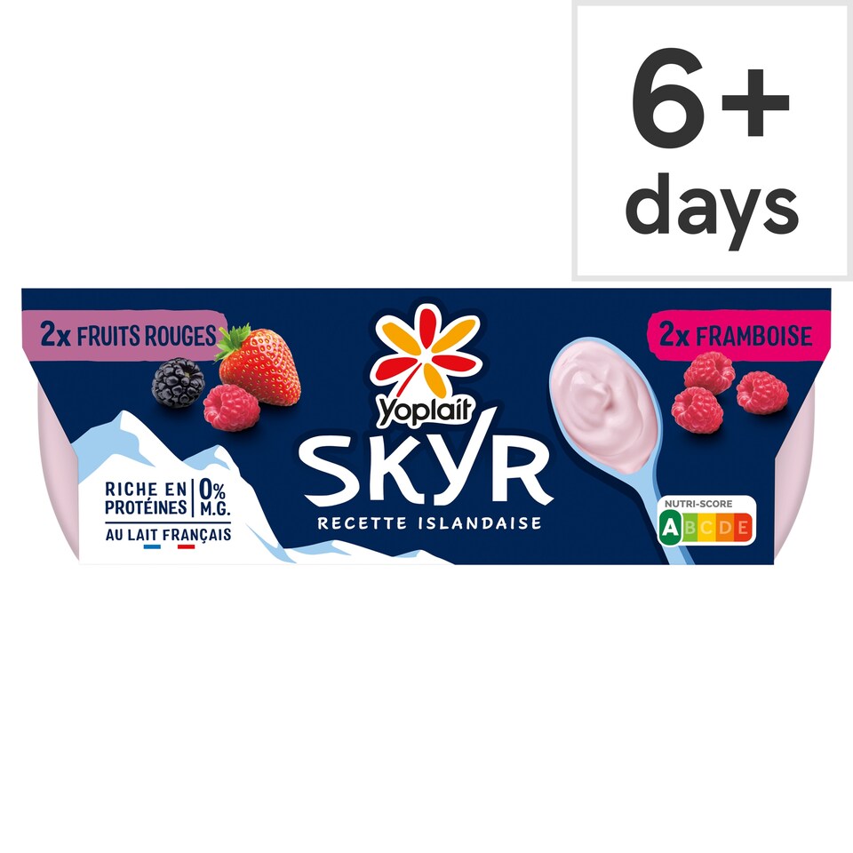 Yoplait Skyr Raspberry And Mixed Berry Yoghurt 4X100g