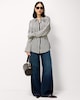 image 1 of F&F Striped Tie Waist Shirt in Multi Blue
