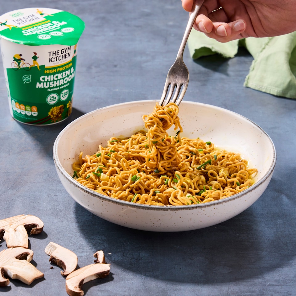 image 1 of The Gym Kitchen High Protein Chicken & Mushroom Flavour Noodles 64g