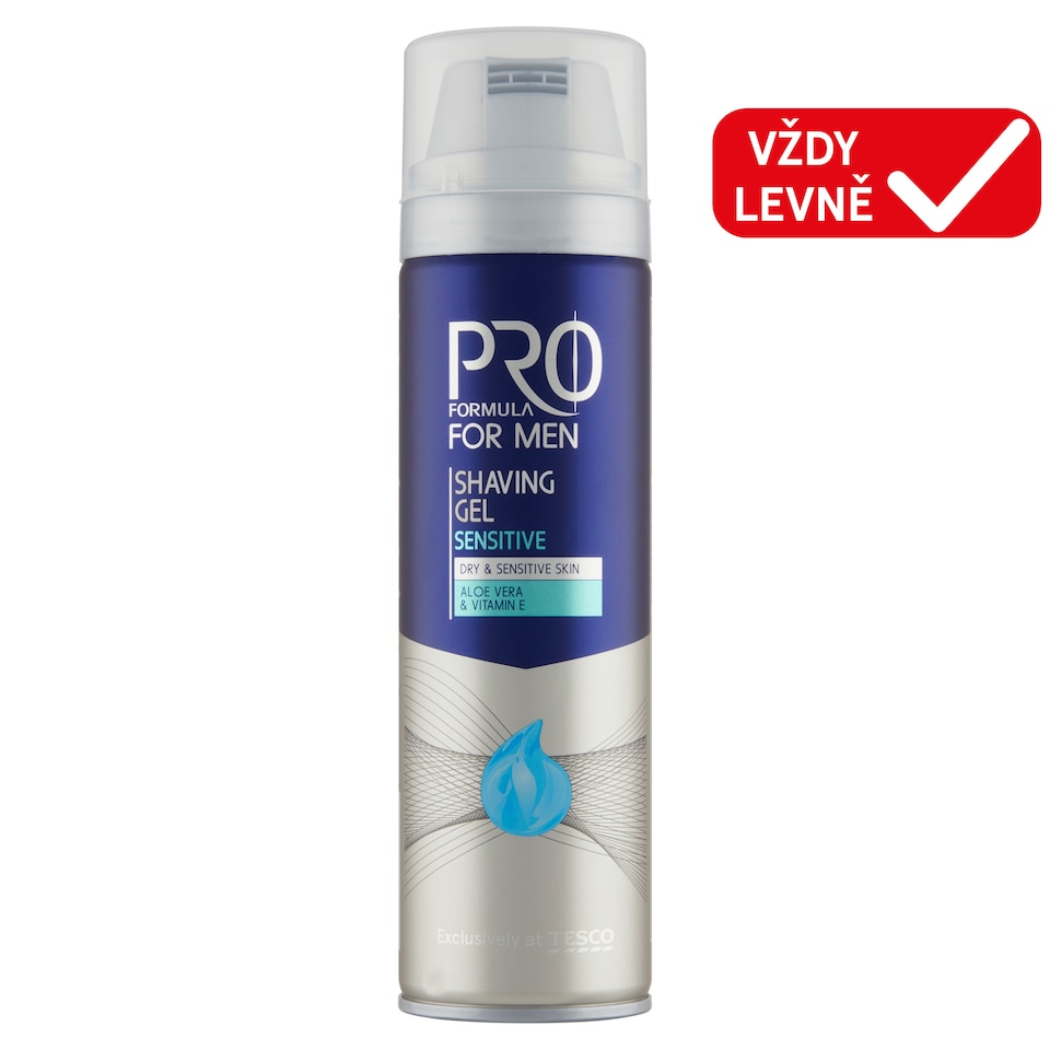Tesco Pro Formula For Men gel na holení Sensitive 200ml
