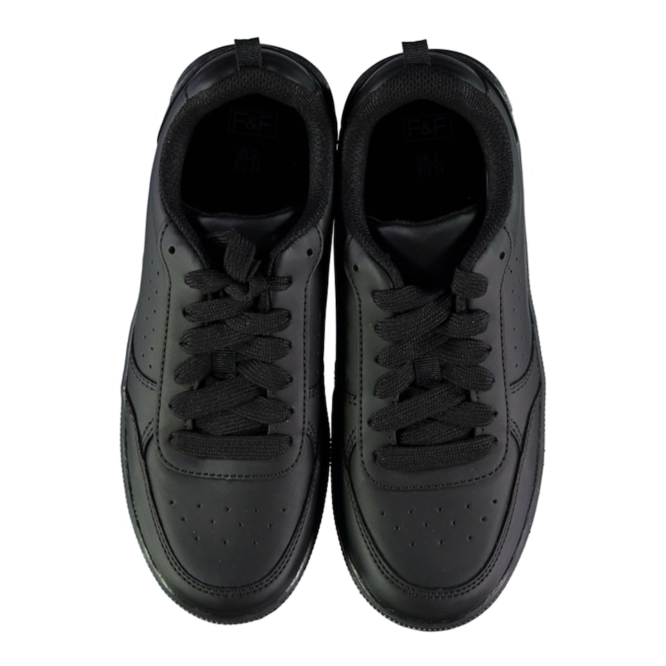 F&F School Boys Lace Up Trainers in Black