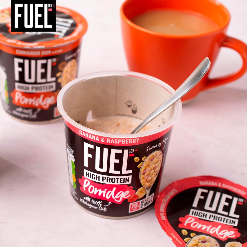 image 1 of FUEL10K Banana & Raspberry Protein Porridge Oat Cereal Pot 70g