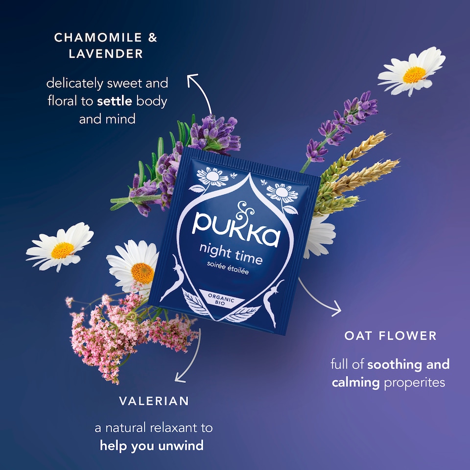 image 1 of Pukka Organic Sleep Collection with Night Time Chamomile 8 Tea Bags 10.4g