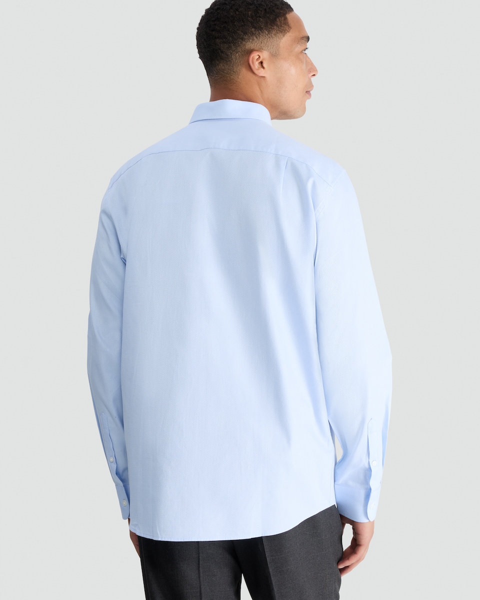 image 1 of F&F Regular Fit Pure Cotton Formal Shirt in Blue