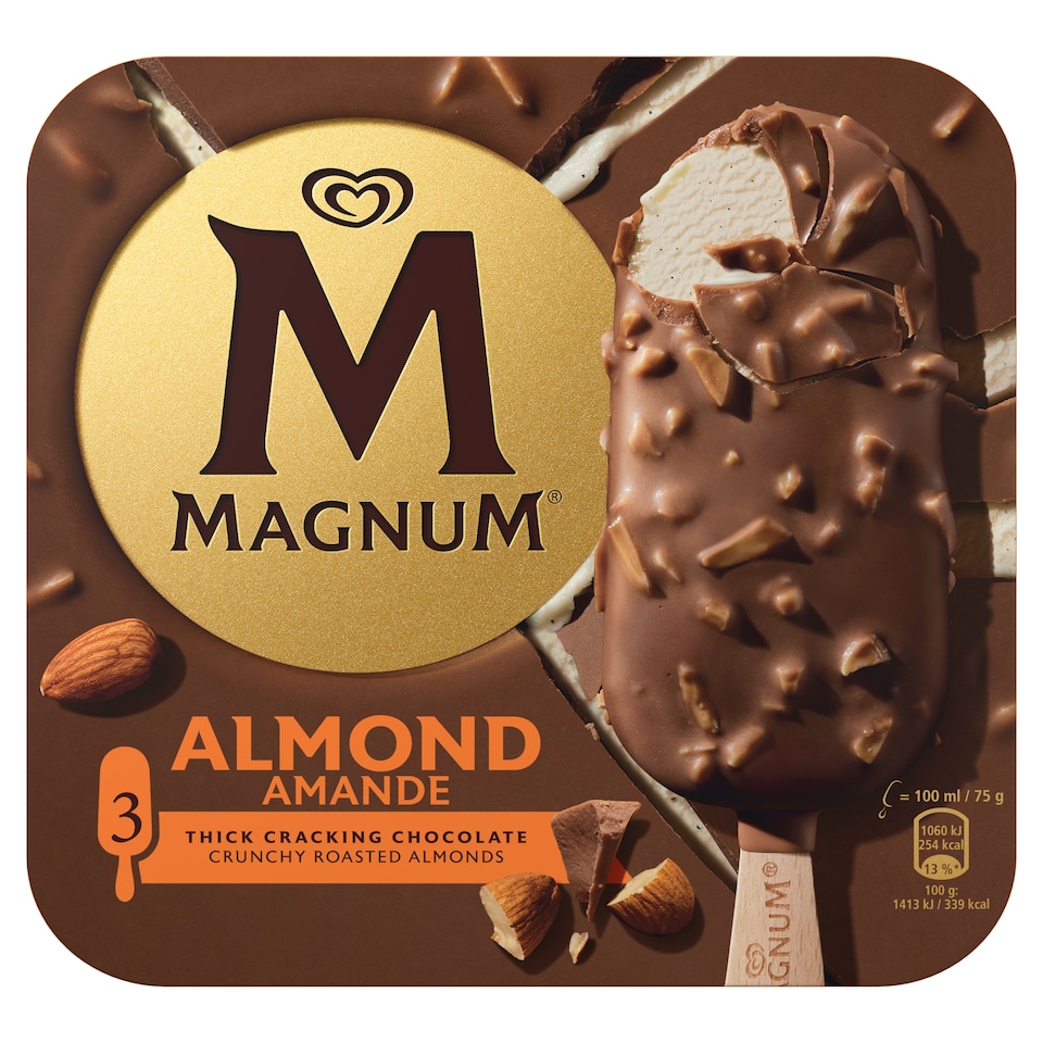 Magnum Pálcikás Jégkrém Mandula 3 x 100 ml