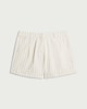 image 4 of F&F Cotton Rich Striped Pleated Co-ord Shorts in Ecru