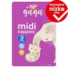 Gaga Plienky Midi 3 4-9 kg 72 ks