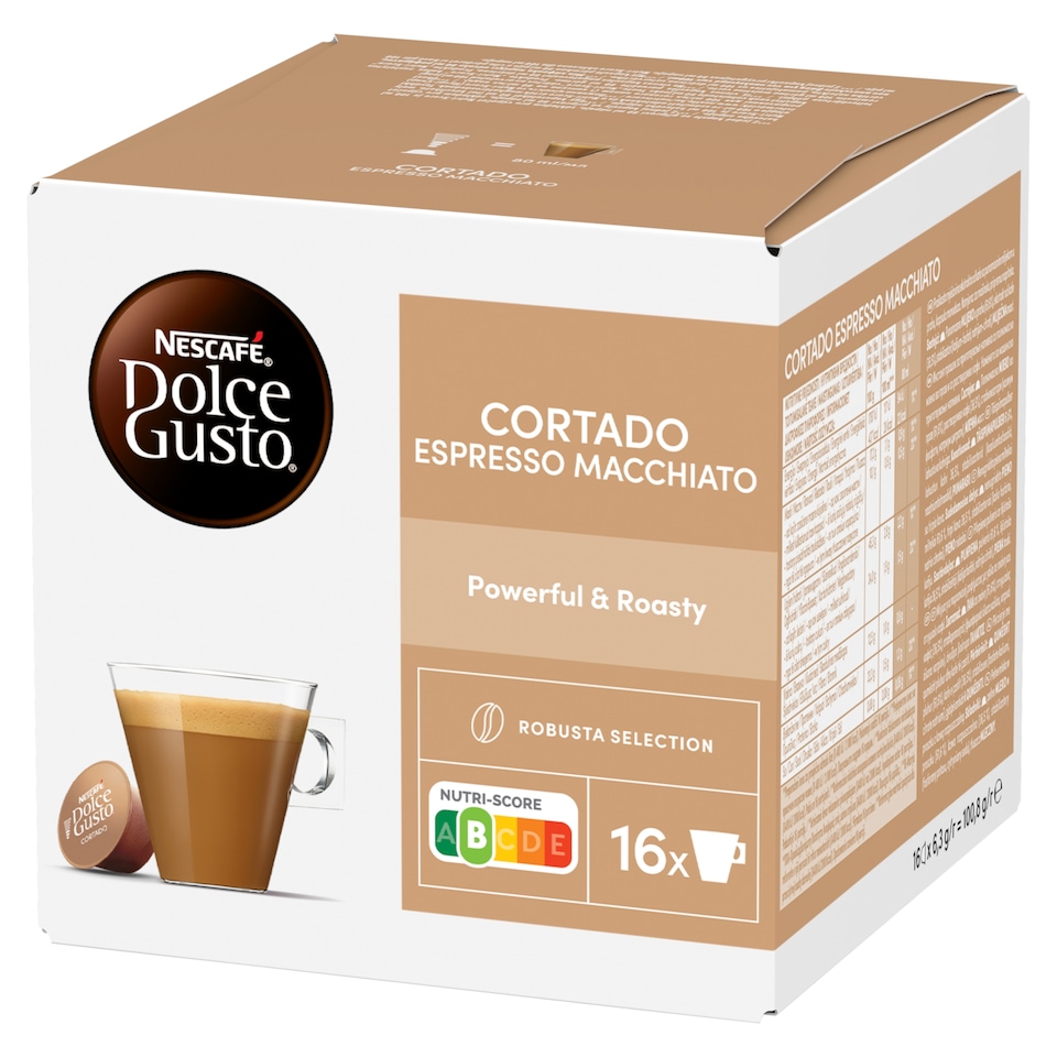 image 1 of NESCAFÉ Dolce Gusto Cortado Espresso Macchiato Milk Powder and Instant Coffee Capsules 16 x 6,3 g