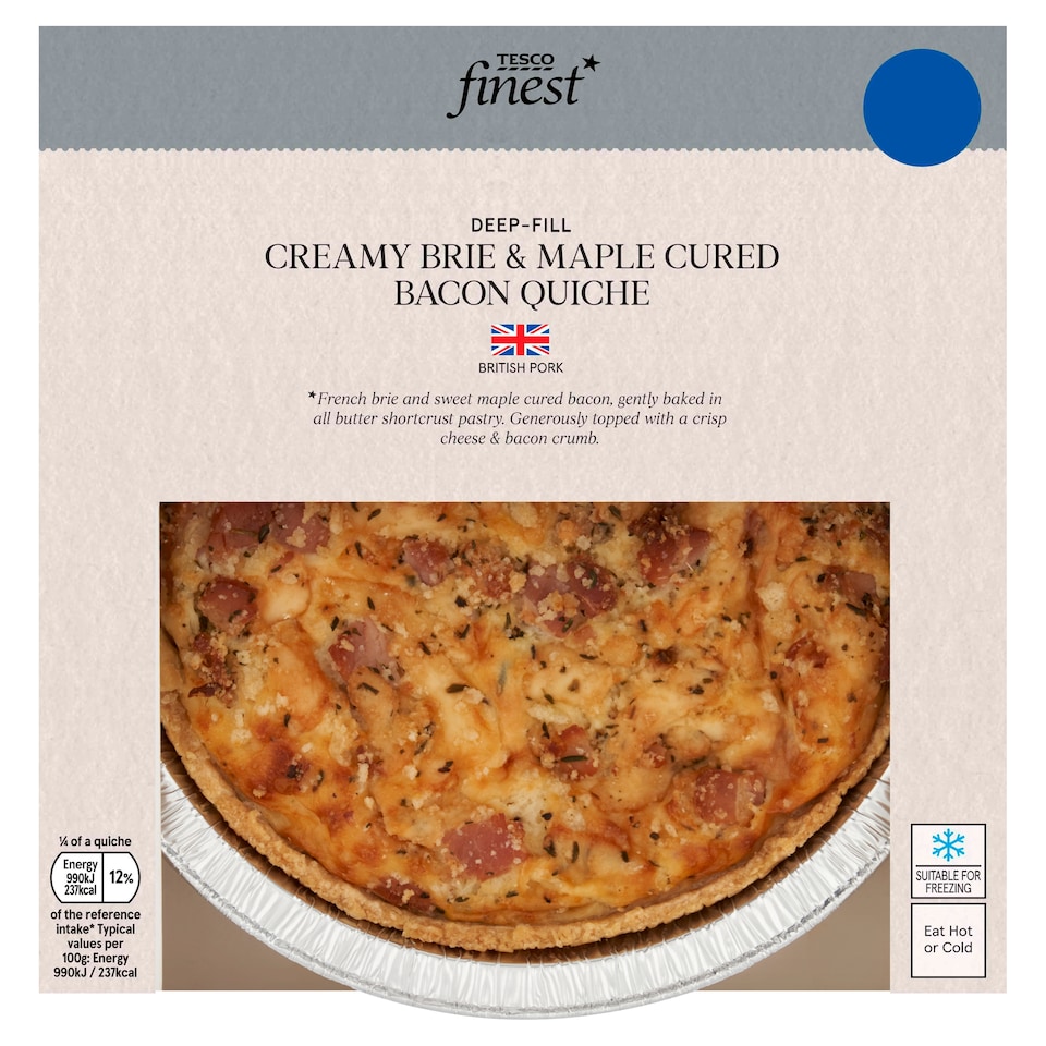 Tesco Finest Brie & Bacon Quiche 400g