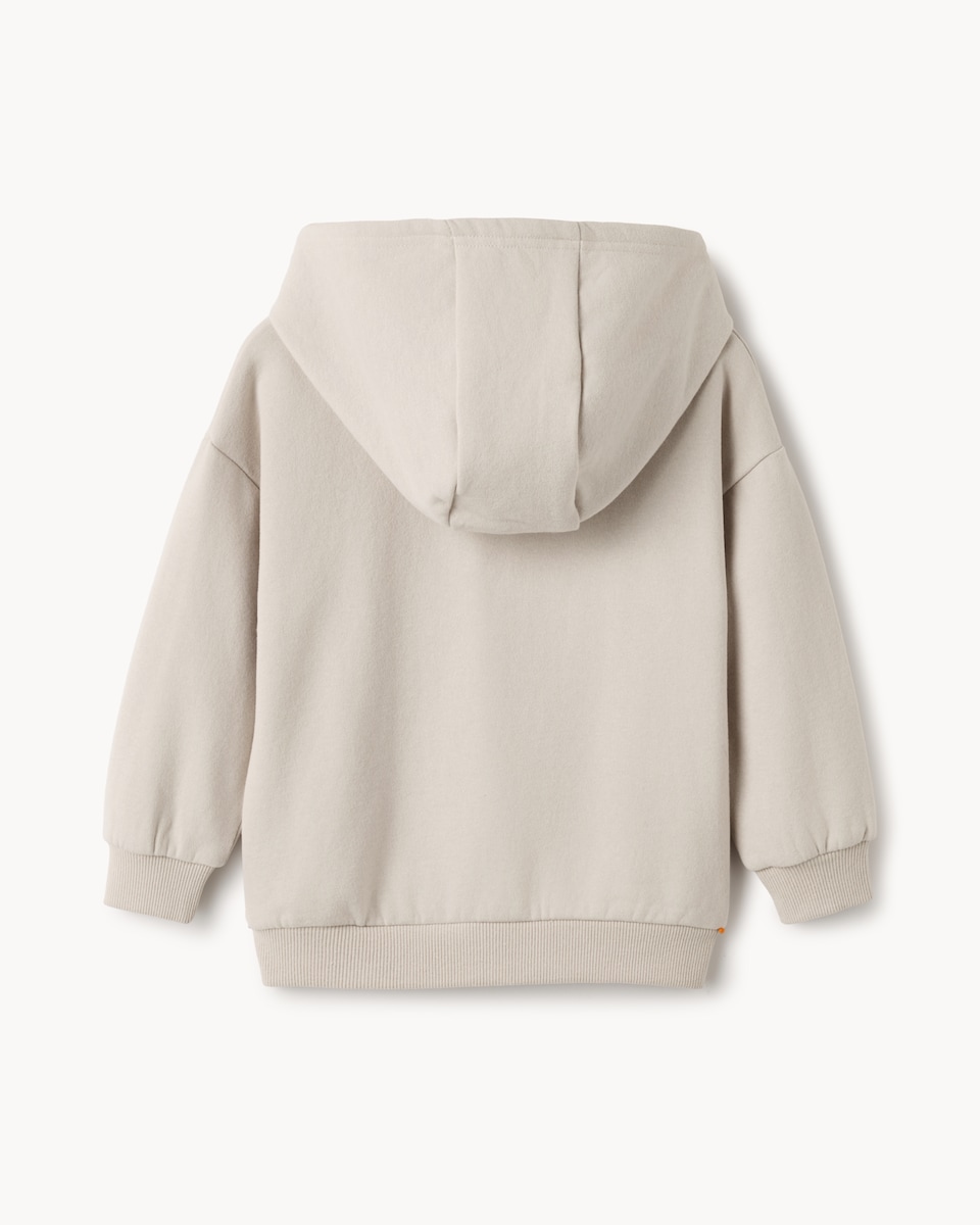 image 1 of F&F Boys Cotton Rich Zip Up Hoodie in Stone