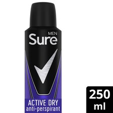 Sure Men Active Dry Antiperspirant Deodorant 250Ml