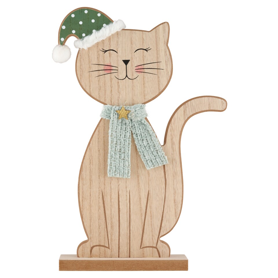 Mobil Digital Vánoční ozdoba kočka se šálou 19 x 5 x 29 cm