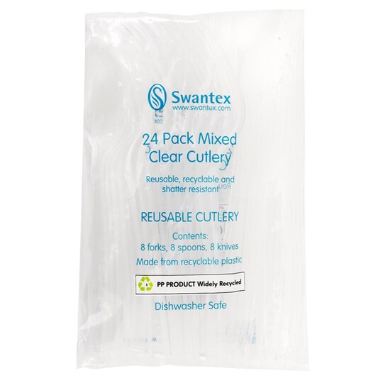 Swantex Plastic Cutlery Mixed 24 Pack Tesco Groceries