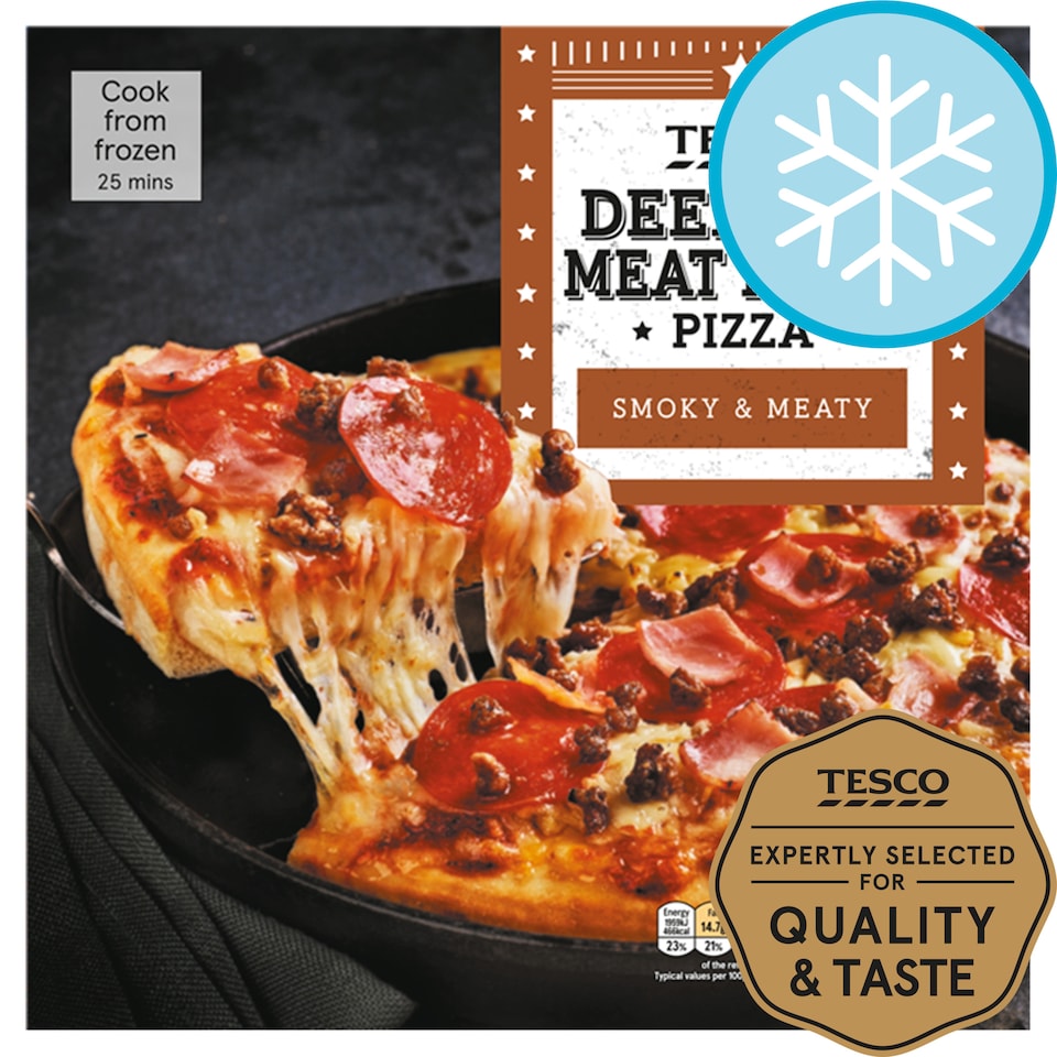 Tesco Deep Pan Meat Feast Pizza 386G