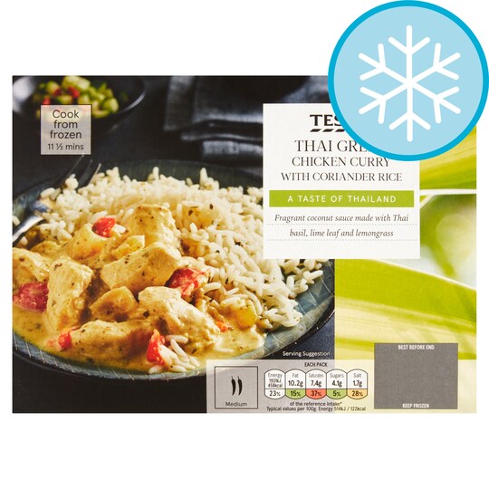 Tesco Thai Green Chicken Curry Rice 400G Tesco Groceries