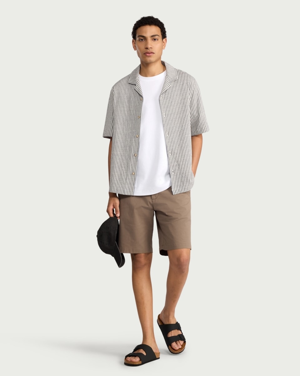 image 1 of F&F Cotton Rich FREEFIT® Lightweight Tailored Shorts in Brown