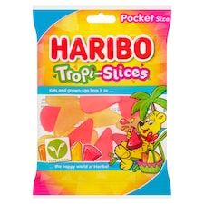 Haribo Vegetarian Tropi-Slices Pocket Size Bag 42g