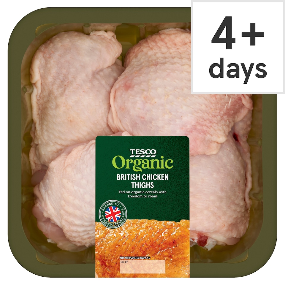 Tesco Organic British Chicken Thighs 500g