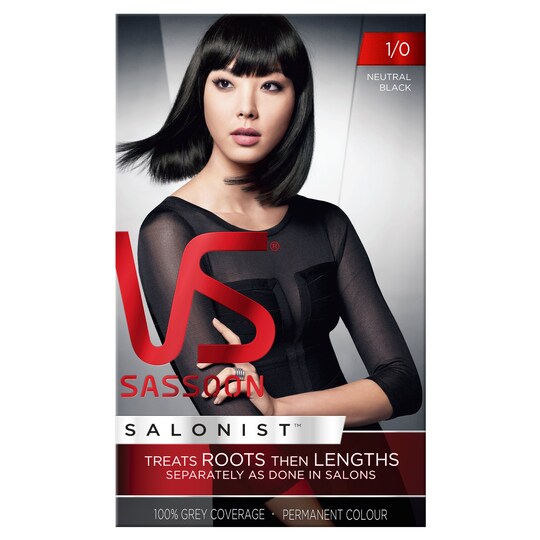 Vidal Sassoon Neutral Black 1/0 Hair Dye Tesco Groceries