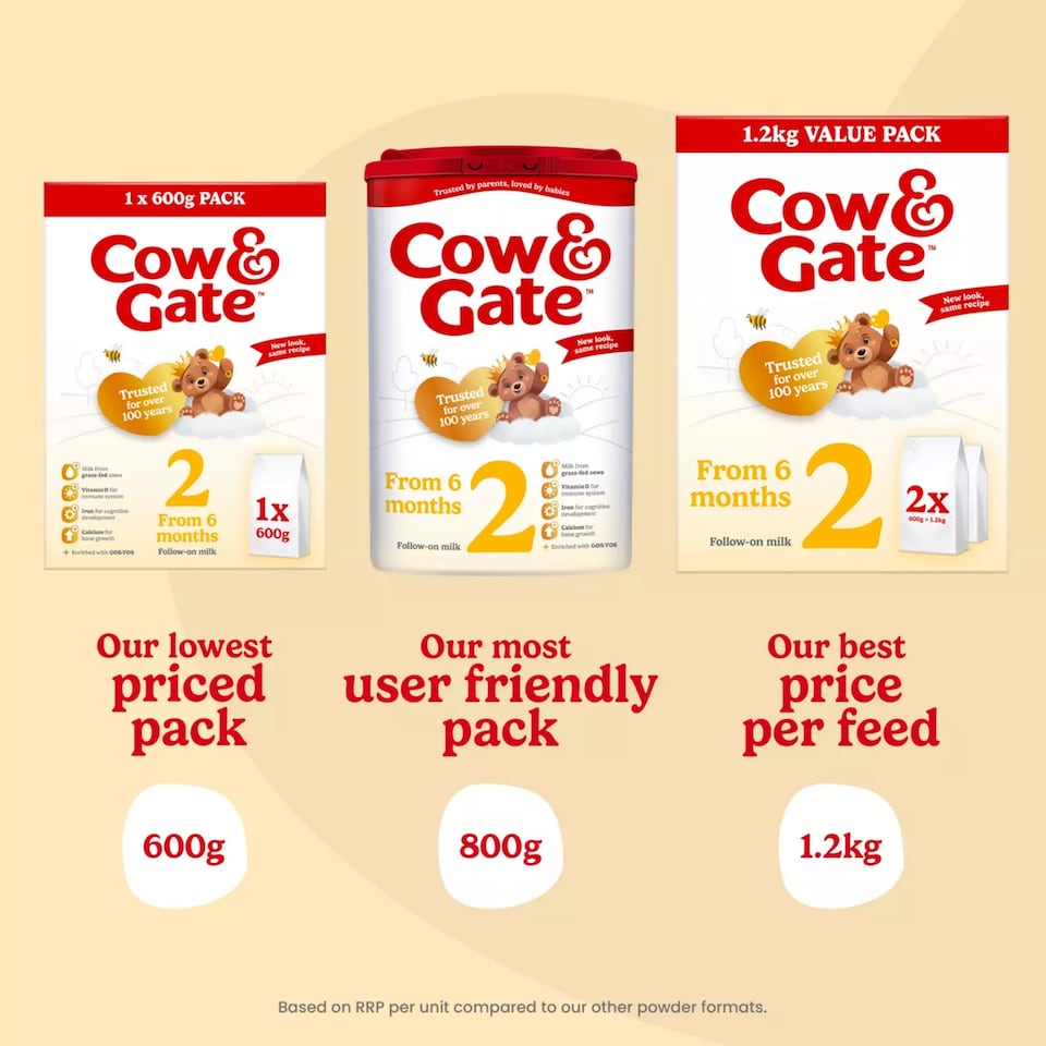 image 1 of Cow & Gate 2 Follow On Baby Milk Formula Powder 6-12 Months Big Pack 1.2kg