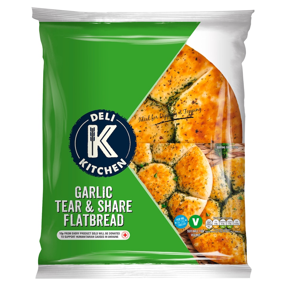 Deli Kitchen Garlic Tear & Share Flatbread 275G