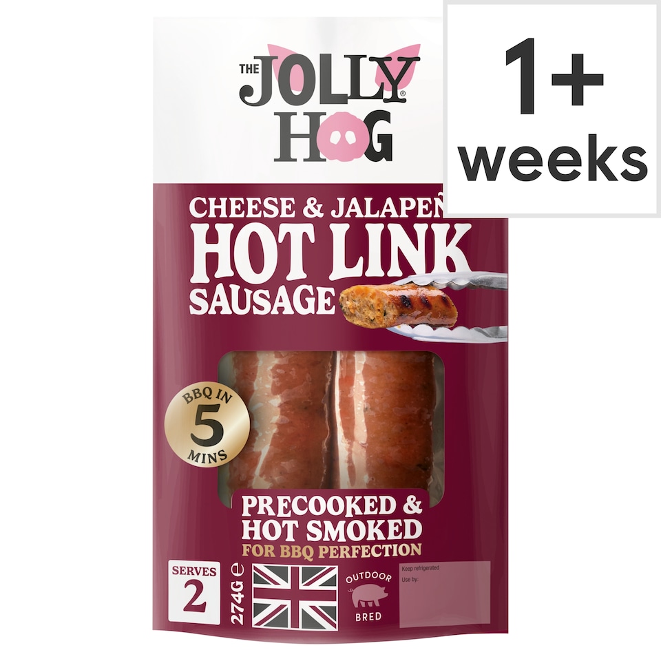 The Jolly Hog Cheddar & Jalapeno Hot Link  Sausage 274g