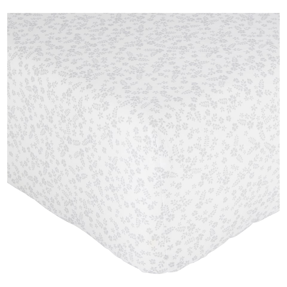 image 1 of F&F Home Bedding Poly Cotton Printed Folk Fitted Sheet Doube